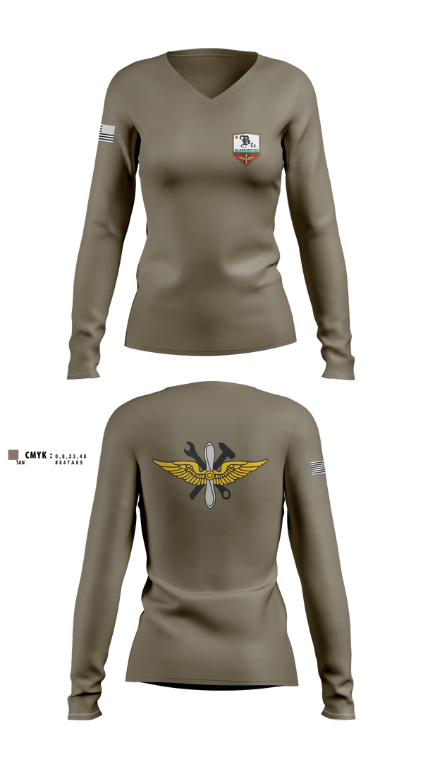 Womens Long Sleeve Vneck Shirt, Blacksmiths, National Guard, Teamtime, Team time, sublimation, custom sports apparel, team uniforms, spirit wear, spiritwear, sports uniforms, custom shirts, team store, custom team store, fundraiser sports, apparel fundraiser