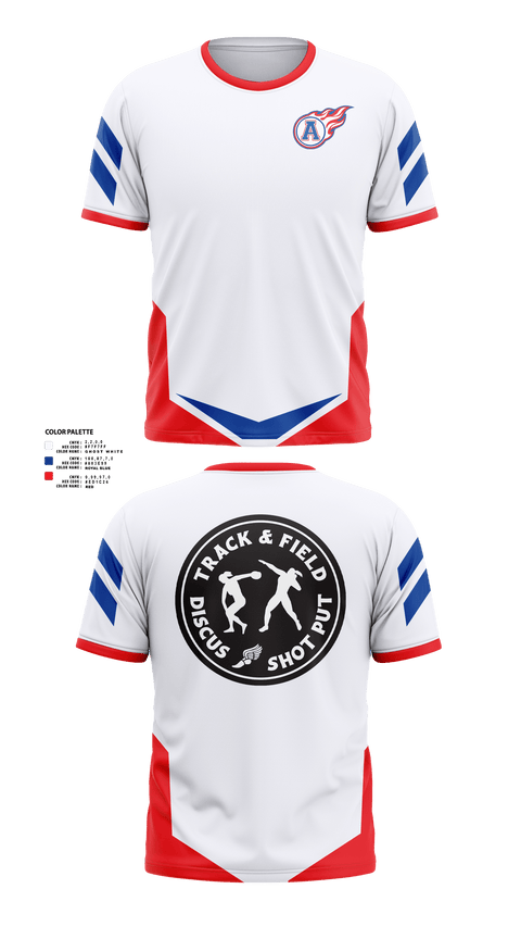 Short Sleeve Performance Shirt, Blue comets, Track & Field, Teamtime, Team time, sublimation, custom sports apparel, team uniforms, spirit wear, spiritwear, sports uniforms, custom shirts, team store, custom team store, fundraiser sports, apparel fundraiser