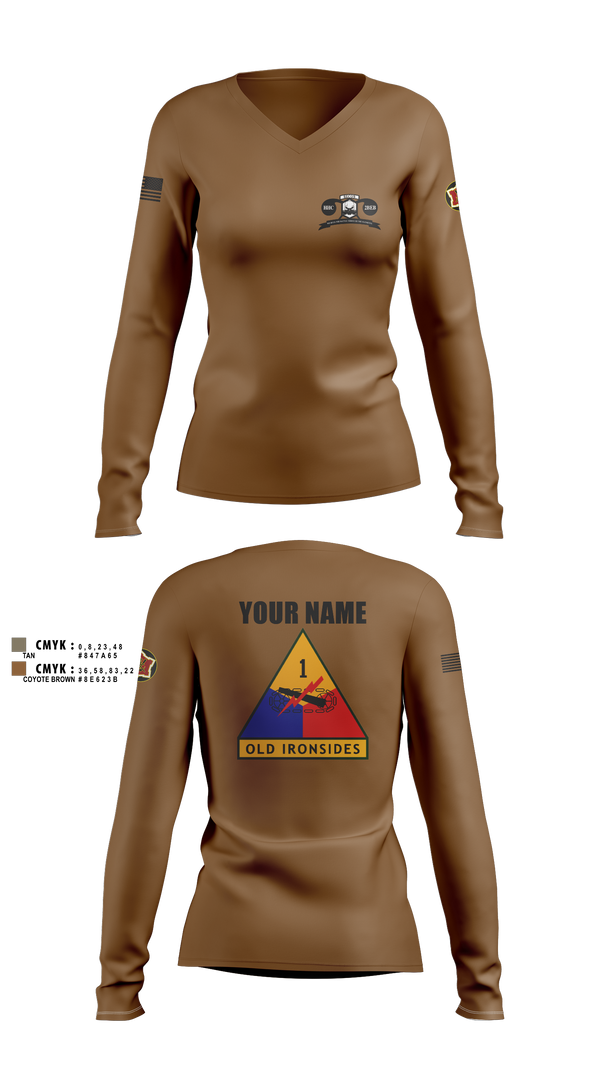 Womens Long Sleeve Vneck Shirt, Recon2, Army, Teamtime, Team time, sublimation, custom sports apparel, team uniforms, spirit wear, spiritwear, sports uniforms, custom shirts, team store, custom team store, fundraiser sports, apparel fundraiser