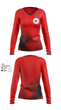 Social Circle Middle School Softball 28637906 Women's Long Sleeve V-neck Shirt - 2