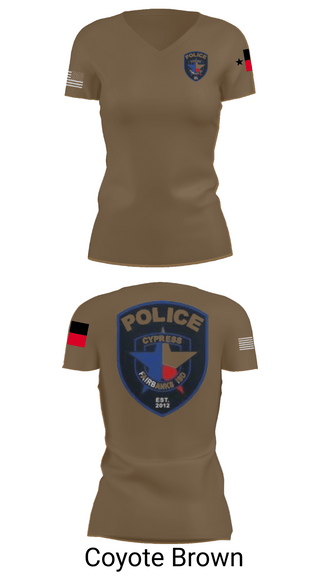 Womens Short Sleeve Vneck Shirt, Cypress- Fairbanks ISD Police Department, Police, Teamtime, Team time, sublimation, custom sports apparel, team uniforms, spirit wear, spiritwear, sports uniforms, custom shirts, team store, custom team store, fundraiser sports, apparel fundraiser