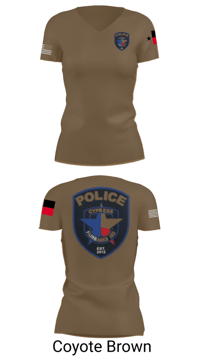Cypress- Fairbanks ISD Police Department 56419862 Women's Short Sleeve V-neck Shirt - 8