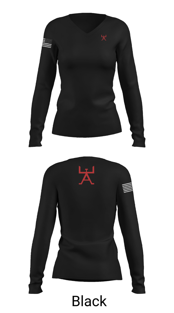 Womens Long Sleeve Vneck Shirt, 355 CES, Air Force, Teamtime, Team time, sublimation, custom sports apparel, team uniforms, spirit wear, spiritwear, sports uniforms, custom shirts, team store, custom team store, fundraiser sports, apparel fundraiser