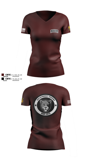 Womens Short Sleeve Vneck Shirt, TAMUSA ROTC, Army, Teamtime, Team time, sublimation, custom sports apparel, team uniforms, spirit wear, spiritwear, sports uniforms, custom shirts, team store, custom team store, fundraiser sports, apparel fundraiser