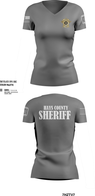 Womens Short Sleeve Vneck Shirt, Hays County Sheriff’s Office, , Teamtime, Team time, sublimation, custom sports apparel, team uniforms, spirit wear, spiritwear, sports uniforms, custom shirts, team store, custom team store, fundraiser sports, apparel fundraiser