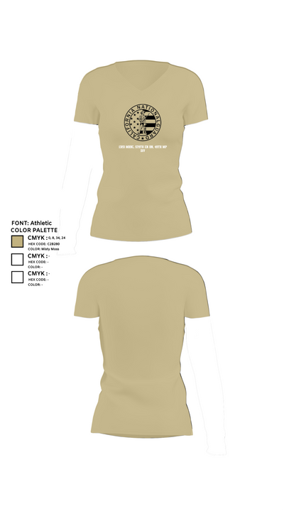 132d MRBC, 579th EN BN, 49th MP DIV 50518216 Women's Short Sleeve V-neck Shirt - 80