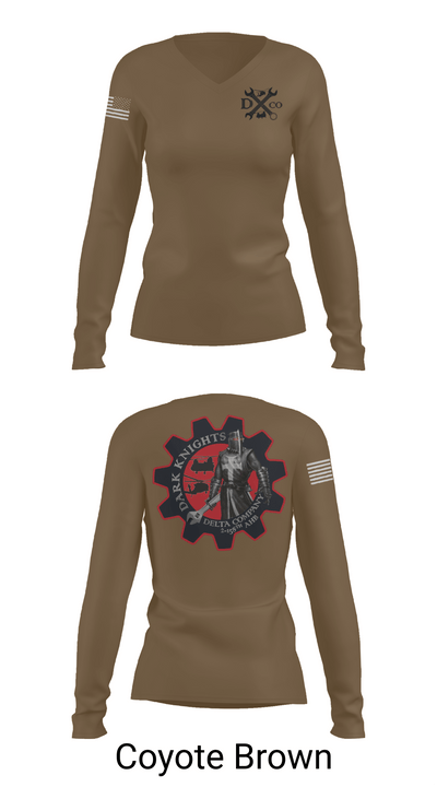 D Co. 2-158th AHB 37941019 Women's Long Sleeve V-neck Shirt - 17