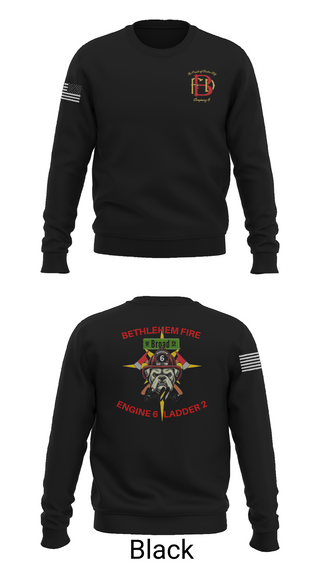 Crew Neck Sweatshirt, Bethlehem Fire Department E6/L2, , Teamtime, Team time, sublimation, custom sports apparel, team uniforms, spirit wear, spiritwear, sports uniforms, custom shirts, team store, custom team store, fundraiser sports, apparel fundraiser