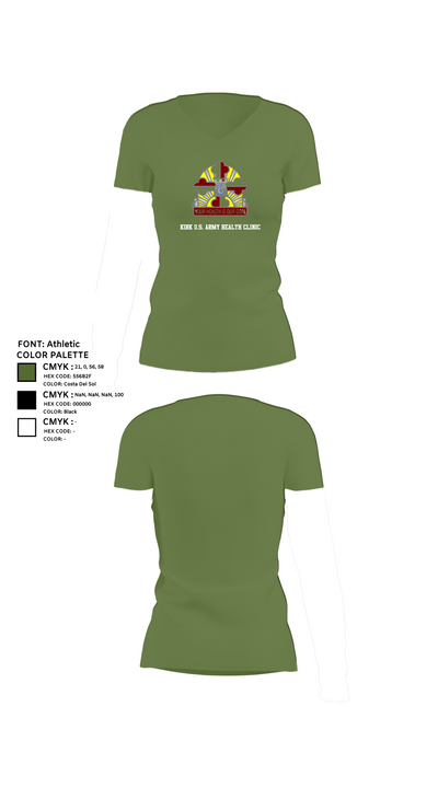 Kirk U.S. Army Health Clinic 36781561 Women's Short Sleeve V-neck Shirt - 44