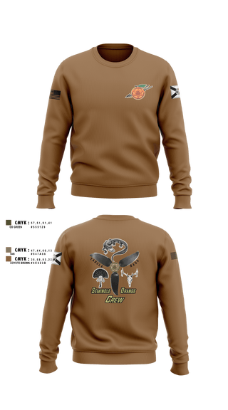 Crew Neck Sweatshirt, Seminole / Orange Crew, , Teamtime, Team time, sublimation, custom sports apparel, team uniforms, spirit wear, spiritwear, sports uniforms, custom shirts, team store, custom team store, fundraiser sports, apparel fundraiser