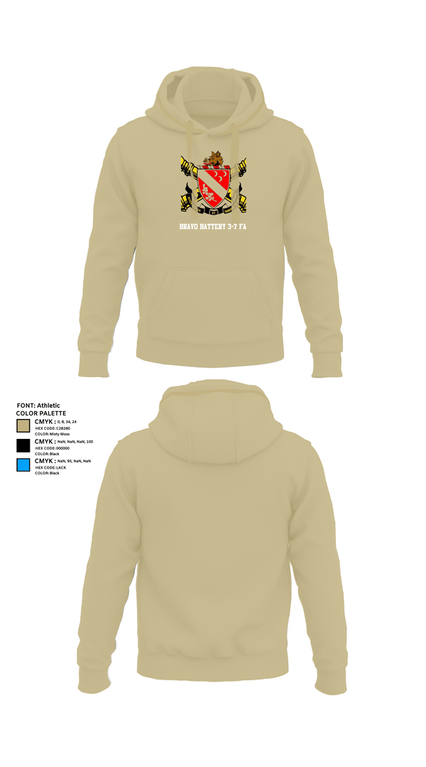 Hoodie, Bravo Battery 3-7 FA, Army, Teamtime, Team time, sublimation, custom sports apparel, team uniforms, spirit wear, spiritwear, sports uniforms, custom shirts, team store, custom team store, fundraiser sports, apparel fundraiser