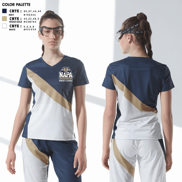 Womens Short Sleeve Vneck Shirt, Napa Grizzlies, Women's Lacrosse, Teamtime, Team time, sublimation, custom sports apparel, team uniforms, spirit wear, spiritwear, sports uniforms, custom shirts, team store, custom team store, fundraiser sports, apparel fundraiser