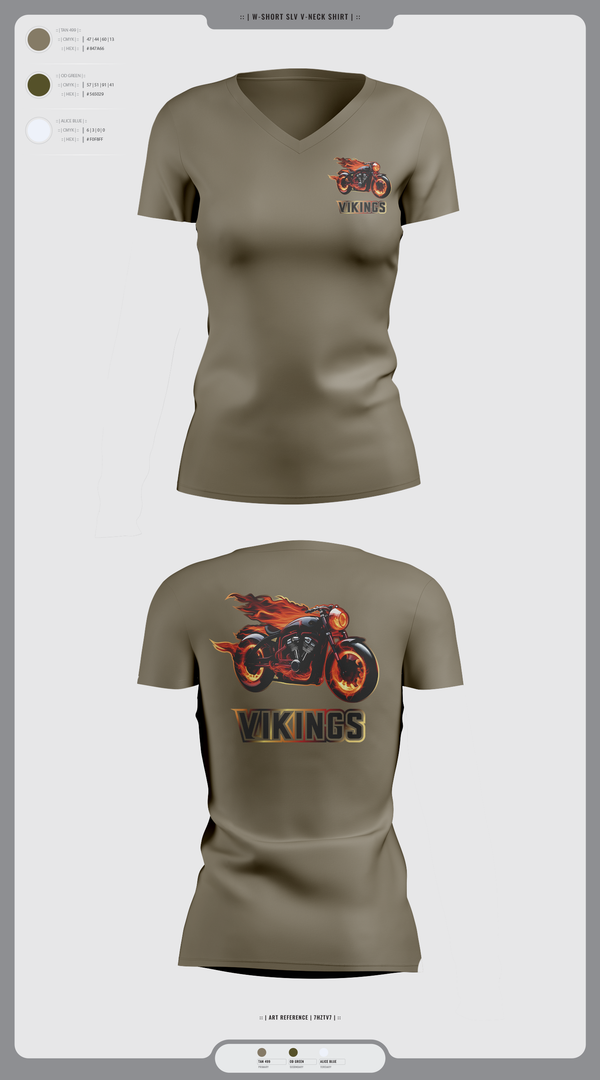 Womens Short Sleeve Vneck Shirt, Vikings, , Teamtime, Team time, sublimation, custom sports apparel, team uniforms, spirit wear, spiritwear, sports uniforms, custom shirts, team store, custom team store, fundraiser sports, apparel fundraiser