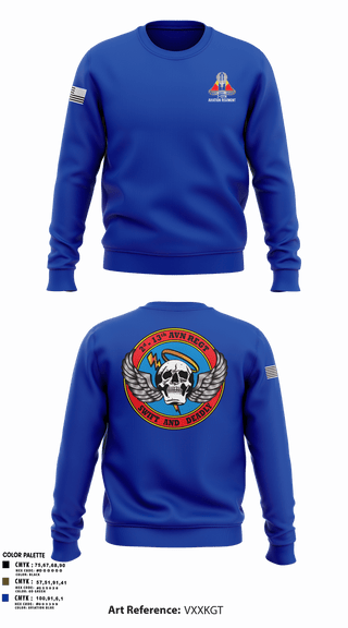 Crew Neck Sweatshirt, A Co, 2-13th Aviation Regiment, , Teamtime, Team time, sublimation, custom sports apparel, team uniforms, spirit wear, spiritwear, sports uniforms, custom shirts, team store, custom team store, fundraiser sports, apparel fundraiser