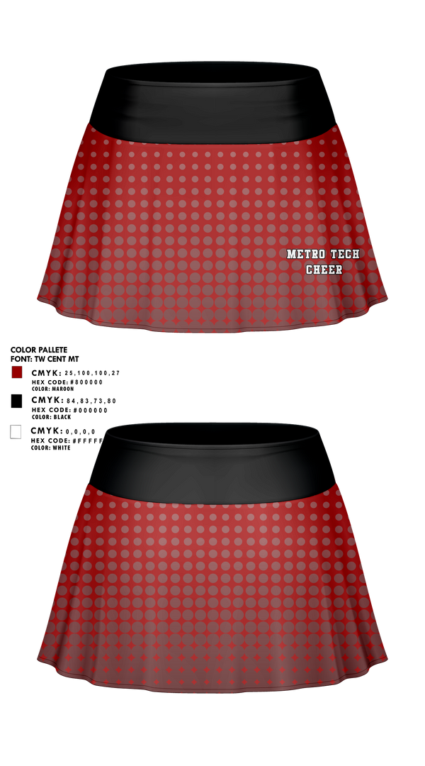 Skort, Metro Tech Cheer, Cheer, Teamtime, Team time, sublimation, custom sports apparel, team uniforms, spirit wear, spiritwear, sports uniforms, custom shirts, team store, custom team store, fundraiser sports, apparel fundraiser