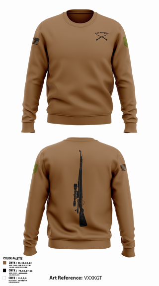 Crew Neck Sweatshirt, Iron Rangers, Army, Teamtime, Team time, sublimation, custom sports apparel, team uniforms, spirit wear, spiritwear, sports uniforms, custom shirts, team store, custom team store, fundraiser sports, apparel fundraiser