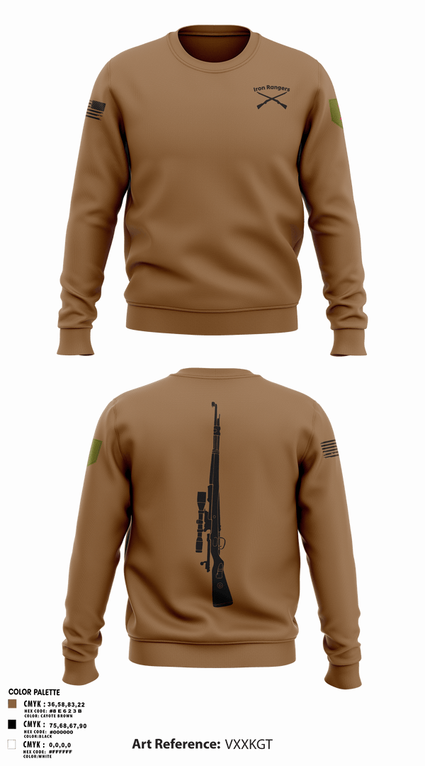 Crew Neck Sweatshirt, Iron Rangers, Army, Teamtime, Team time, sublimation, custom sports apparel, team uniforms, spirit wear, spiritwear, sports uniforms, custom shirts, team store, custom team store, fundraiser sports, apparel fundraiser