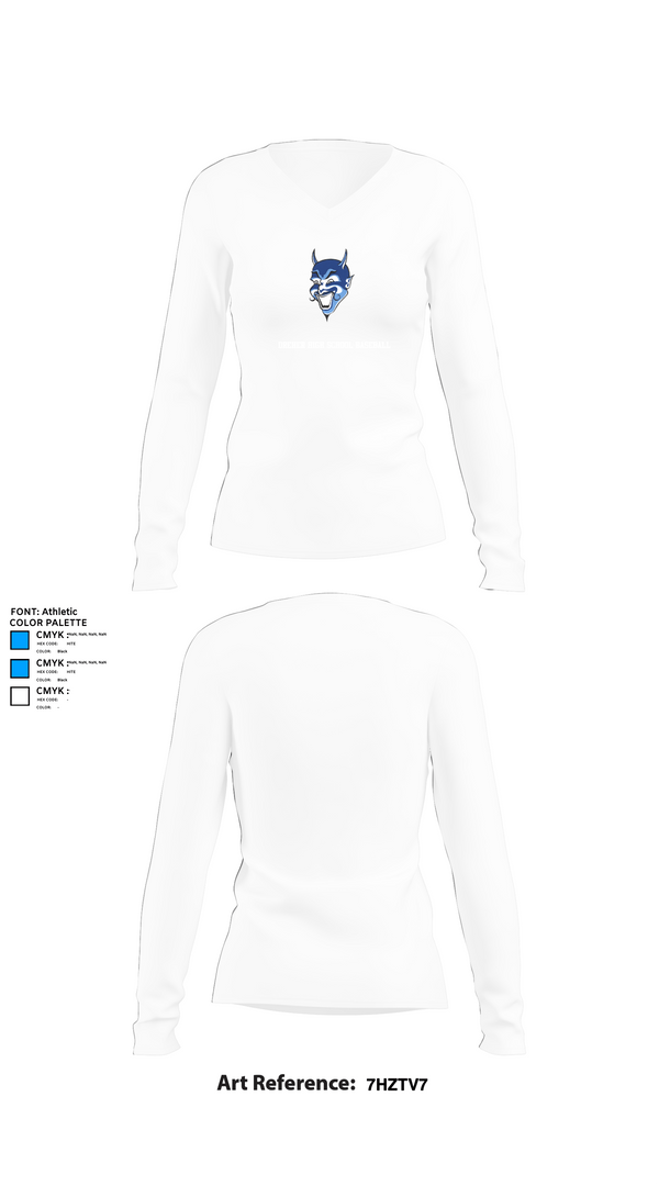 Womens Long Sleeve Vneck Shirt, Dreher High School Baseball, Baseball, Teamtime, Team time, sublimation, custom sports apparel, team uniforms, spirit wear, spiritwear, sports uniforms, custom shirts, team store, custom team store, fundraiser sports, apparel fundraiser