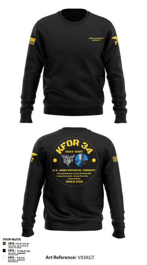 Crew Neck Sweatshirt, KFOR34 Physical Therapy, Army, Teamtime, Team time, sublimation, custom sports apparel, team uniforms, spirit wear, spiritwear, sports uniforms, custom shirts, team store, custom team store, fundraiser sports, apparel fundraiser