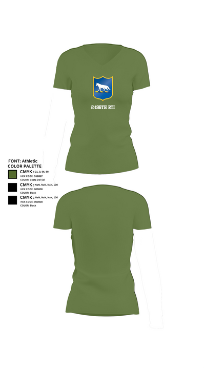 2/196th RTI 78936659 Women's Short Sleeve V-neck Shirt - 42