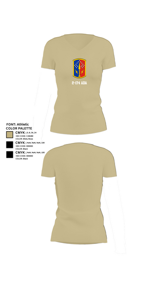 Womens Short Sleeve Vneck Shirt, 2-174 ADA, Army, Teamtime, Team time, sublimation, custom sports apparel, team uniforms, spirit wear, spiritwear, sports uniforms, custom shirts, team store, custom team store, fundraiser sports, apparel fundraiser