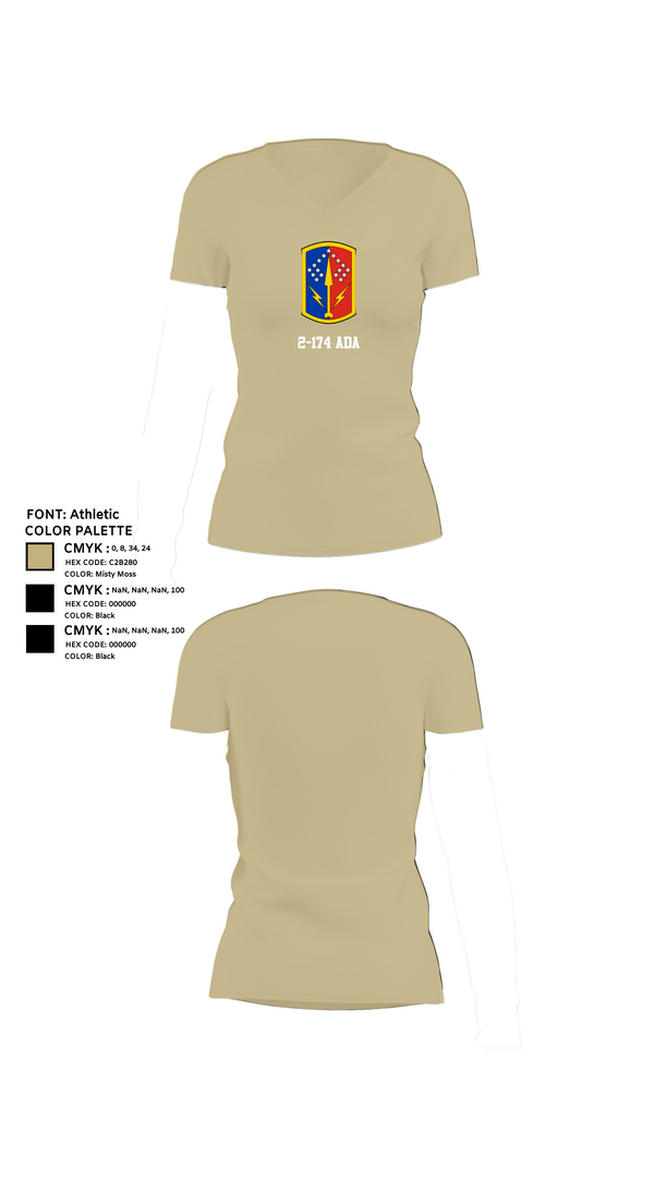 Womens Short Sleeve Vneck Shirt, 2-174 ADA, Army, Teamtime, Team time, sublimation, custom sports apparel, team uniforms, spirit wear, spiritwear, sports uniforms, custom shirts, team store, custom team store, fundraiser sports, apparel fundraiser