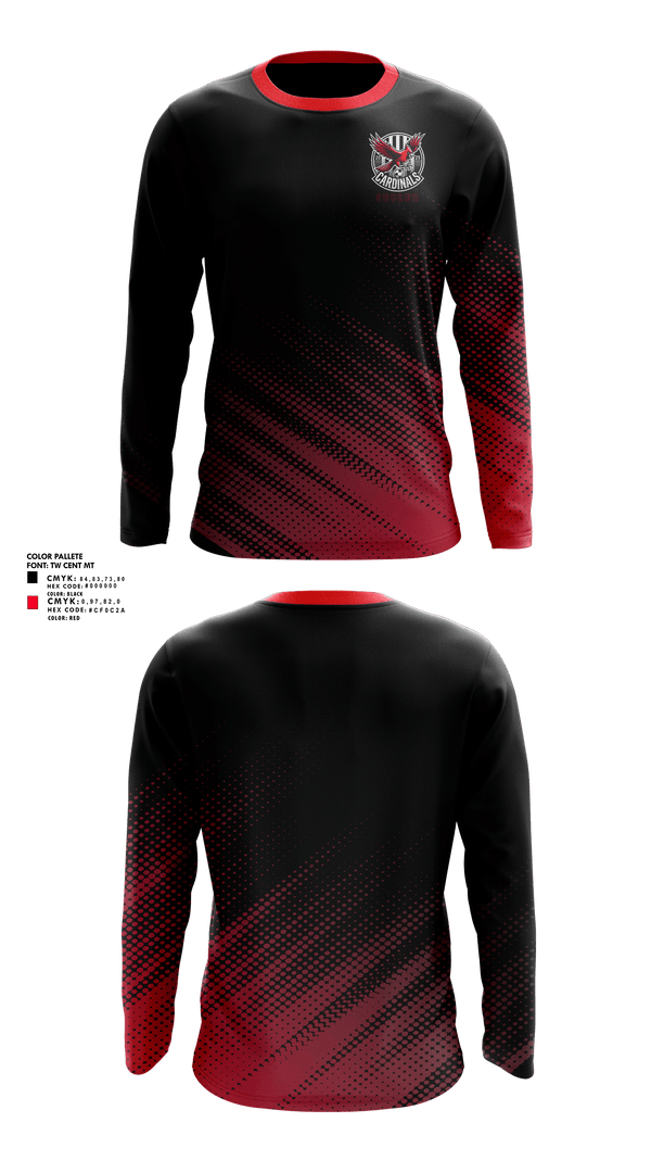 Long Sleeve Performance Shirt, Cardinals Soccer, Men's Soccer, Teamtime, Team time, sublimation, custom sports apparel, team uniforms, spirit wear, spiritwear, sports uniforms, custom shirts, team store, custom team store, fundraiser sports, apparel fundraiser