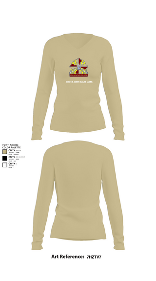 Womens Long Sleeve Vneck Shirt, Kirk U.S. Army Health Clinic, , Teamtime, Team time, sublimation, custom sports apparel, team uniforms, spirit wear, spiritwear, sports uniforms, custom shirts, team store, custom team store, fundraiser sports, apparel fundraiser