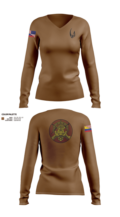 837 TRS Rhinos 90584880 Women's Long Sleeve V-neck Shirt - 5