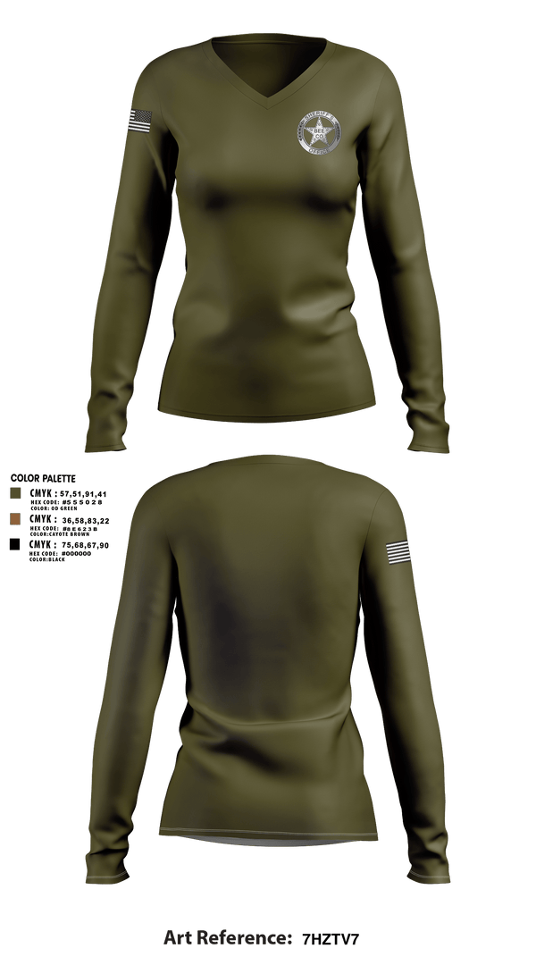 Womens Long Sleeve Vneck Shirt, Sheriff, , Teamtime, Team time, sublimation, custom sports apparel, team uniforms, spirit wear, spiritwear, sports uniforms, custom shirts, team store, custom team store, fundraiser sports, apparel fundraiser