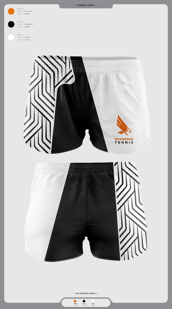 Womens Shorts, Mcdonogh Boys Tennis, Tennis, Teamtime, Team time, sublimation, custom sports apparel, team uniforms, spirit wear, spiritwear, sports uniforms, custom shirts, team store, custom team store, fundraiser sports, apparel fundraiser