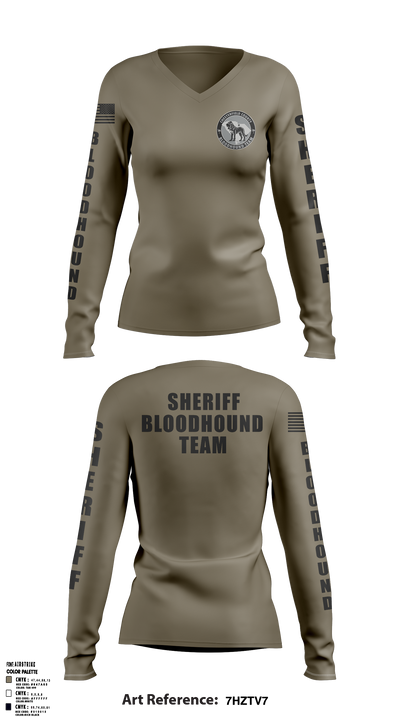 Chesterfield County Sheriff Office 72632097 Women's Long Sleeve V-neck Shirt - 1