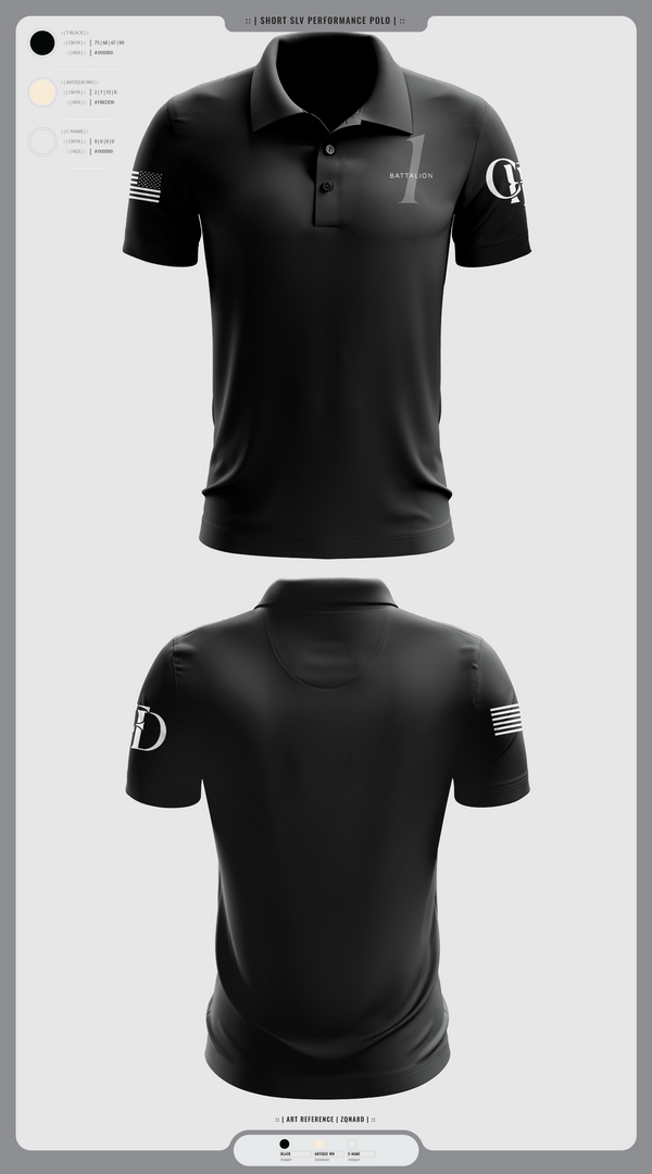 Short Sleeve Performance Polo, Battalion 1, , Teamtime, Team time, sublimation, custom sports apparel, team uniforms, spirit wear, spiritwear, sports uniforms, custom shirts, team store, custom team store, fundraiser sports, apparel fundraiser
