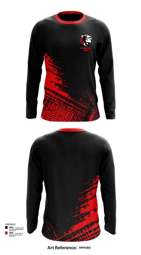 Long Sleeve Performance Shirt, EPC Warriors Tennis, Tennis, Teamtime, Team time, sublimation, custom sports apparel, team uniforms, spirit wear, spiritwear, sports uniforms, custom shirts, team store, custom team store, fundraiser sports, apparel fundraiser