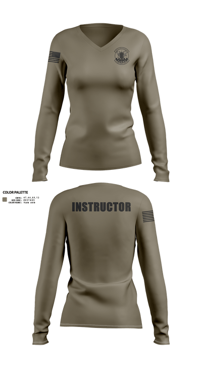 19 AW WAR Center Women's Long Sleeve V-neck Shirt - 50