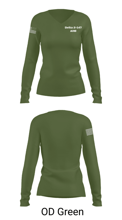 Delta 2-147 AHB 33030394 Women's Long Sleeve V-neck Shirt - 57