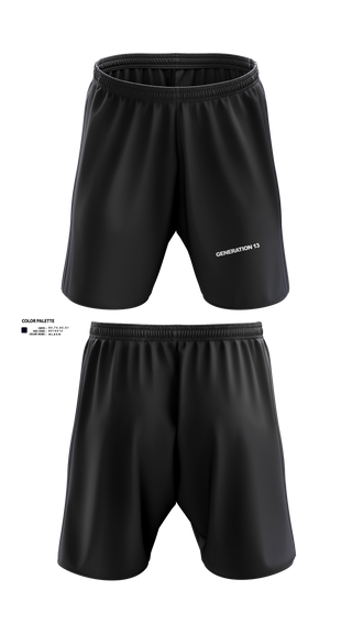 Athletic Shorts With Pockets, Generation 13, , Teamtime, Team time, sublimation, custom sports apparel, team uniforms, spirit wear, spiritwear, sports uniforms, custom shirts, team store, custom team store, fundraiser sports, apparel fundraiser