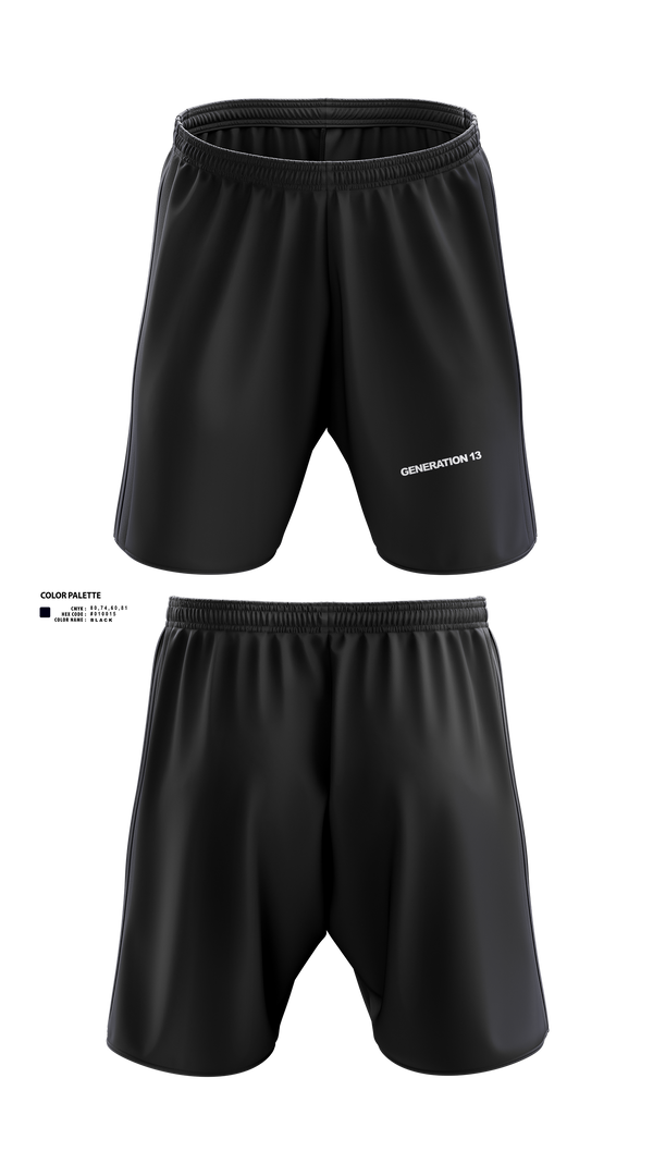 Athletic Shorts With Pockets, Generation 13, , Teamtime, Team time, sublimation, custom sports apparel, team uniforms, spirit wear, spiritwear, sports uniforms, custom shirts, team store, custom team store, fundraiser sports, apparel fundraiser