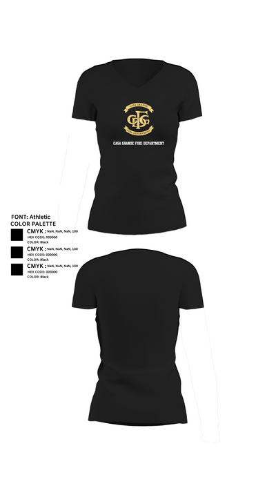 Casa Grande Fire Department 38585599 Women's Short Sleeve V-neck Shirt - 24