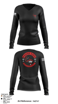 Falcon Navy 41884136 Women's Long Sleeve V-neck Shirt - 3