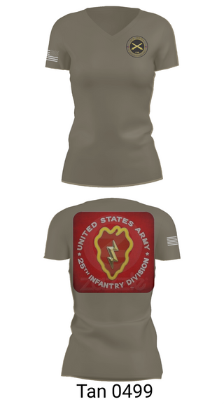 Womens Short Sleeve Vneck Shirt, 25th infantry division C-Btry 1/8 FA, , Teamtime, Team time, sublimation, custom sports apparel, team uniforms, spirit wear, spiritwear, sports uniforms, custom shirts, team store, custom team store, fundraiser sports, apparel fundraiser