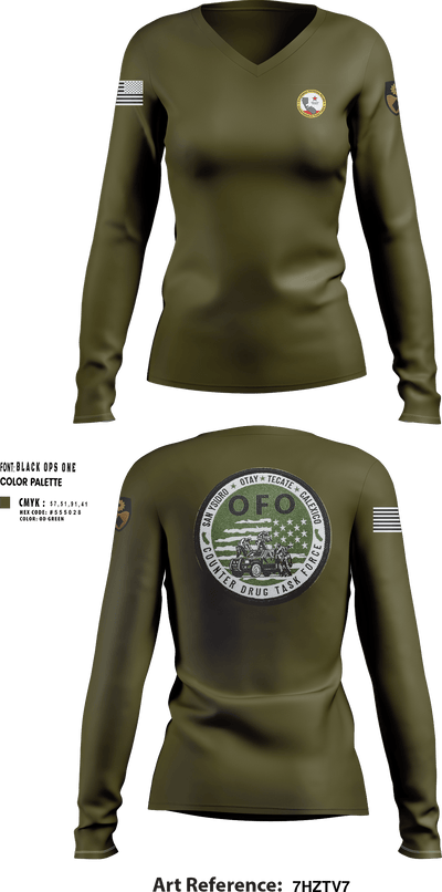 CDTF 5058514 Women's Long Sleeve V-neck Shirt - 251