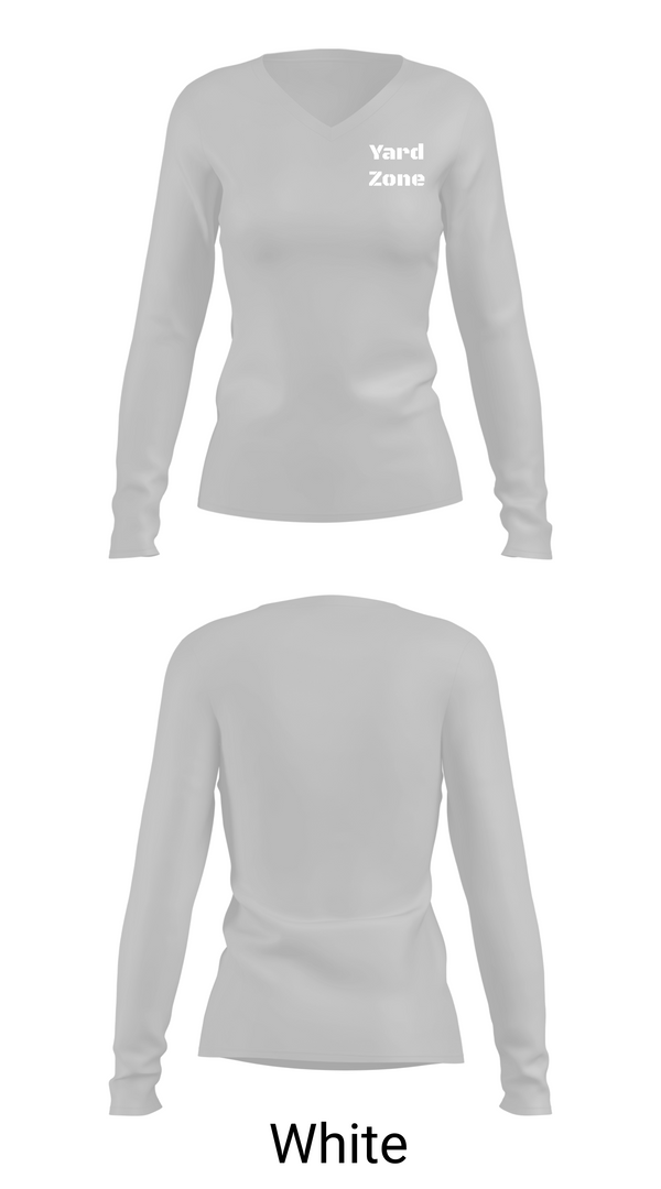 Womens Long Sleeve Vneck Shirt, Yard Zone, , Teamtime, Team time, sublimation, custom sports apparel, team uniforms, spirit wear, spiritwear, sports uniforms, custom shirts, team store, custom team store, fundraiser sports, apparel fundraiser