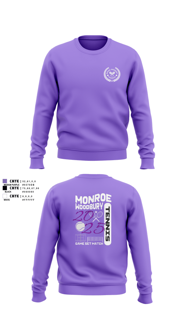 Crew Neck Sweatshirt, Monroe Woodbury, Tennis, Teamtime, Team time, sublimation, custom sports apparel, team uniforms, spirit wear, spiritwear, sports uniforms, custom shirts, team store, custom team store, fundraiser sports, apparel fundraiser