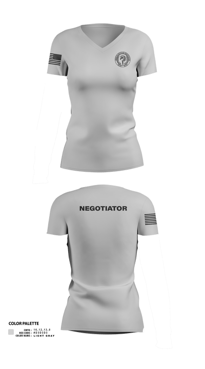 Montgomery County Police CNT 46228172 Women's Short Sleeve V-neck Shirt - 3