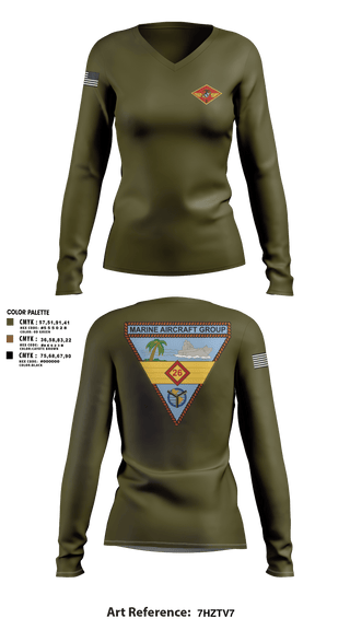 Womens Long Sleeve Vneck Shirt, 2nd MAW, , Teamtime, Team time, sublimation, custom sports apparel, team uniforms, spirit wear, spiritwear, sports uniforms, custom shirts, team store, custom team store, fundraiser sports, apparel fundraiser