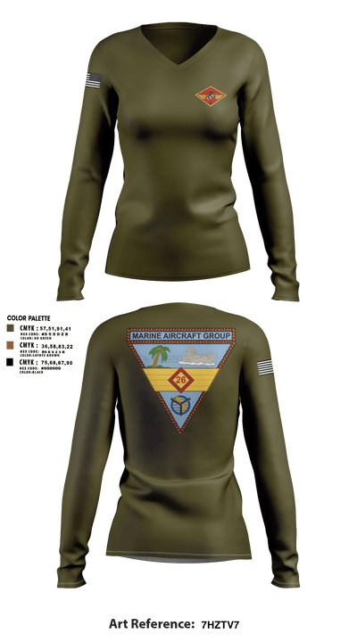 2nd MAW 13014265 Women's Long Sleeve V-neck Shirt - 1