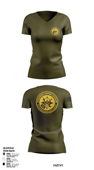 Battlespace Surveillance Company 38169754 Women's Short Sleeve V-neck Shirt - 103