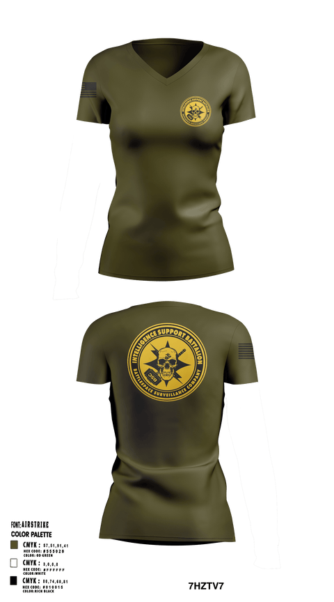 Womens Short Sleeve Vneck Shirt, Battlespace Surveillance Company, , Teamtime, Team time, sublimation, custom sports apparel, team uniforms, spirit wear, spiritwear, sports uniforms, custom shirts, team store, custom team store, fundraiser sports, apparel fundraiser
