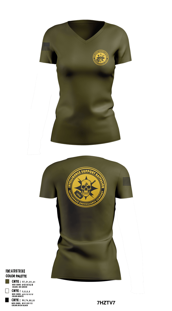 Womens Short Sleeve Vneck Shirt, Battlespace Surveillance Company, , Teamtime, Team time, sublimation, custom sports apparel, team uniforms, spirit wear, spiritwear, sports uniforms, custom shirts, team store, custom team store, fundraiser sports, apparel fundraiser